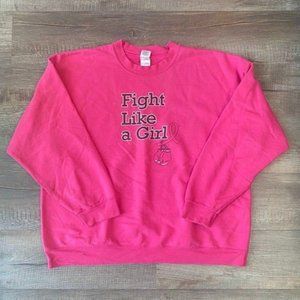 Breast Cancer Awareness Pink Crew Neck Sweatshirt Women's Size 2XL
